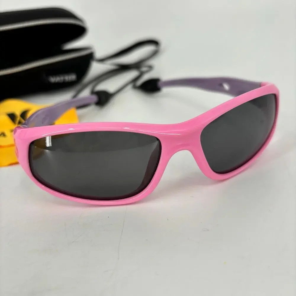 Vatter Youth Sport Sunglasses Polarized Unbreakable‎ Strap Case Pink Purple
